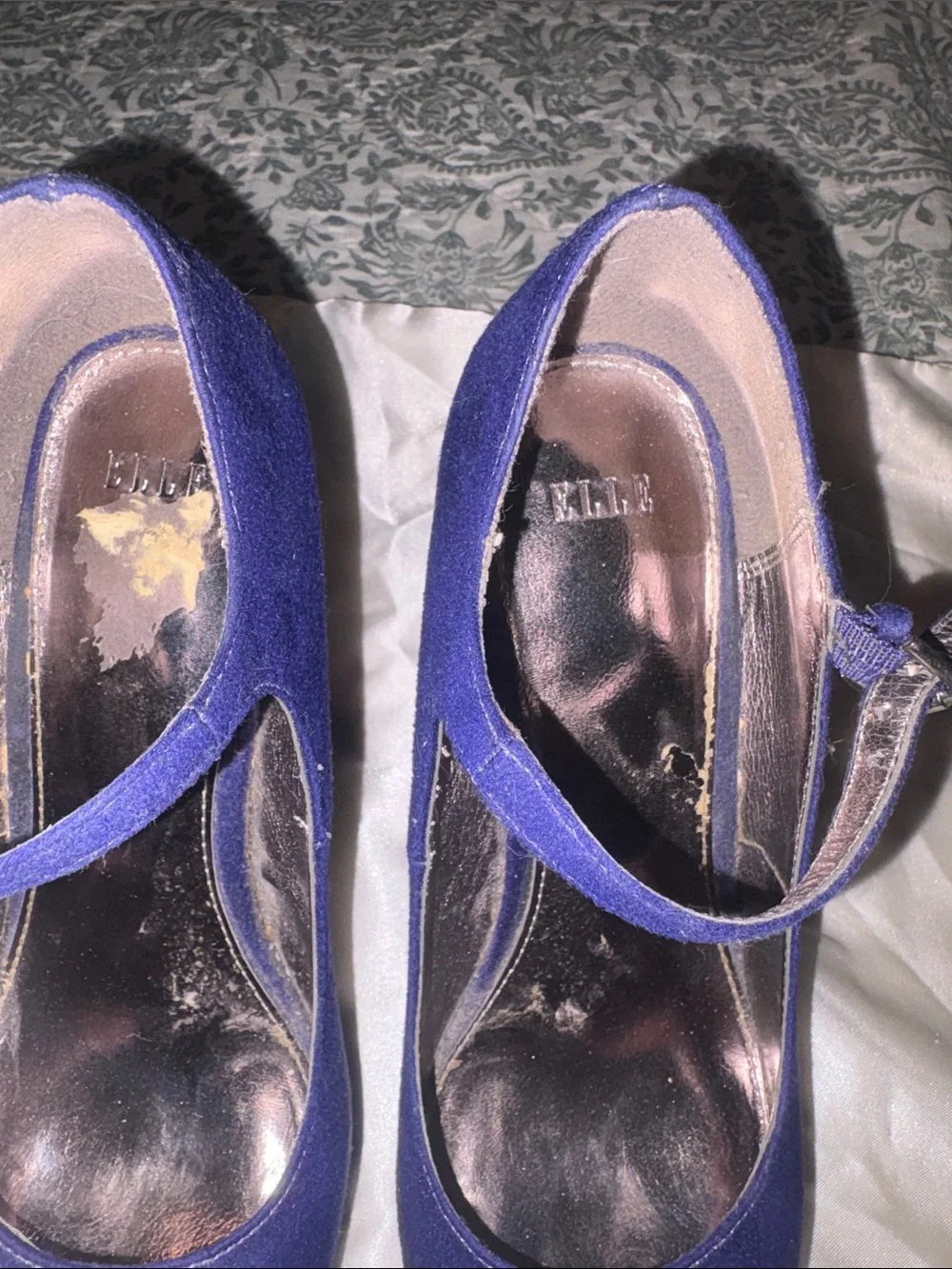 Elle Royal Blue Suede Platform Mary Jane Heels